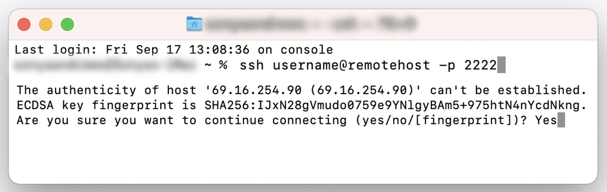 question asking for a password in SSH