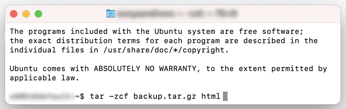 backup notice in SSH