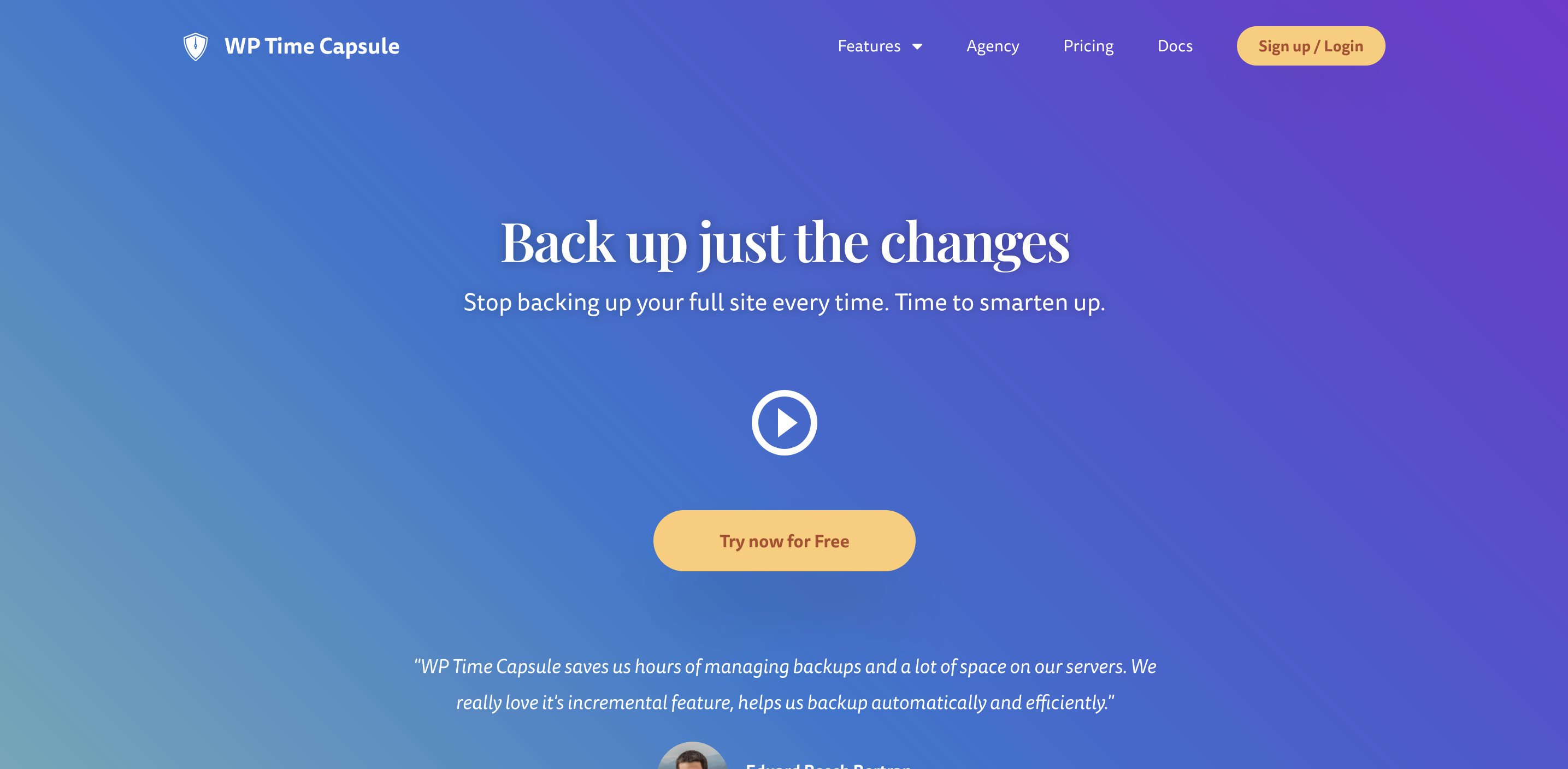WP Time Capsule homepage