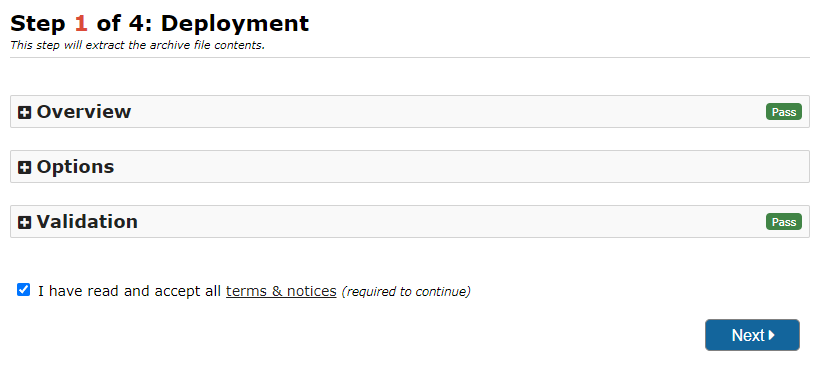 Step 1 of 4: Deployment