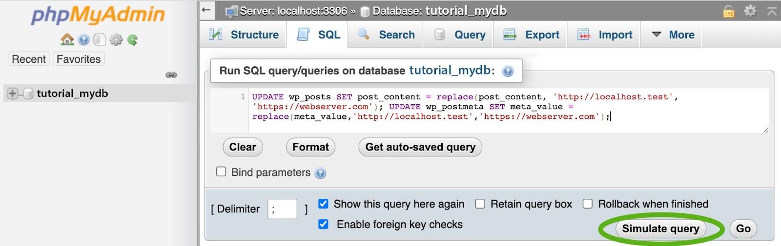 SQL query in PHPMyAdmin
