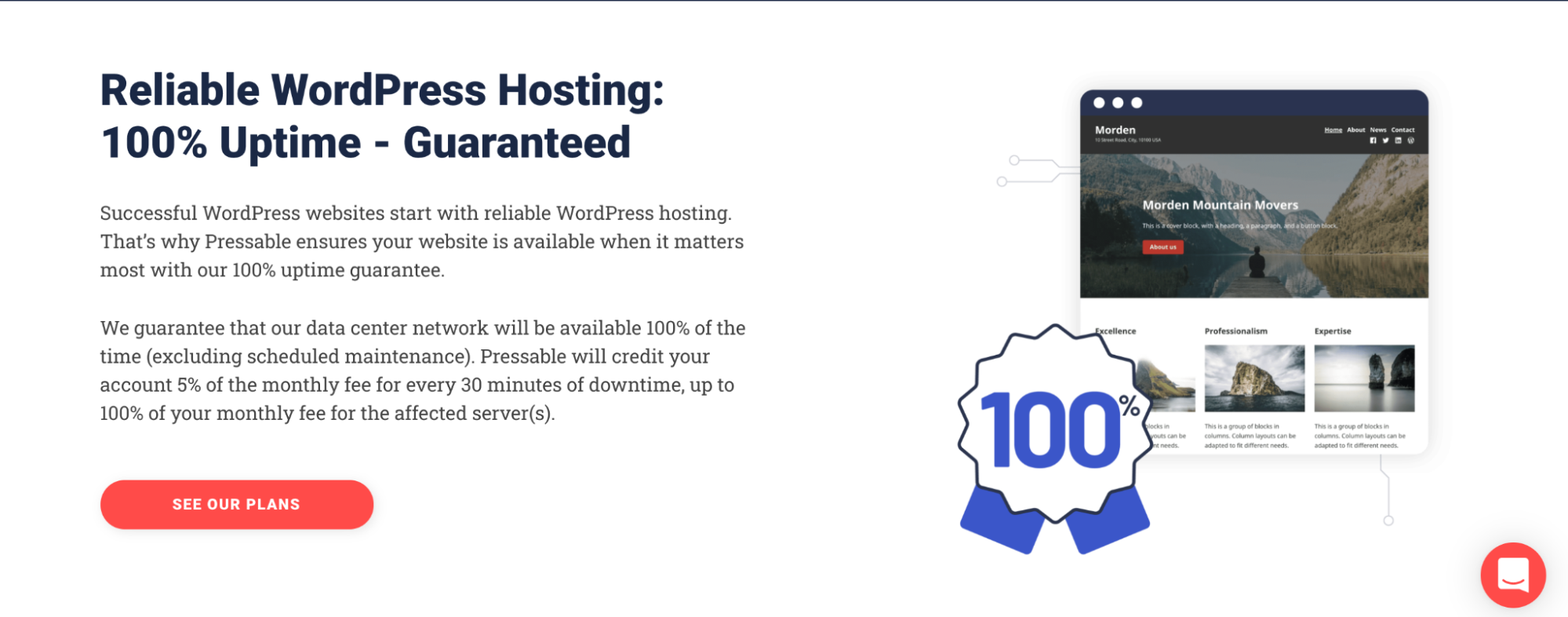 promise from Pressable of 100% uptime