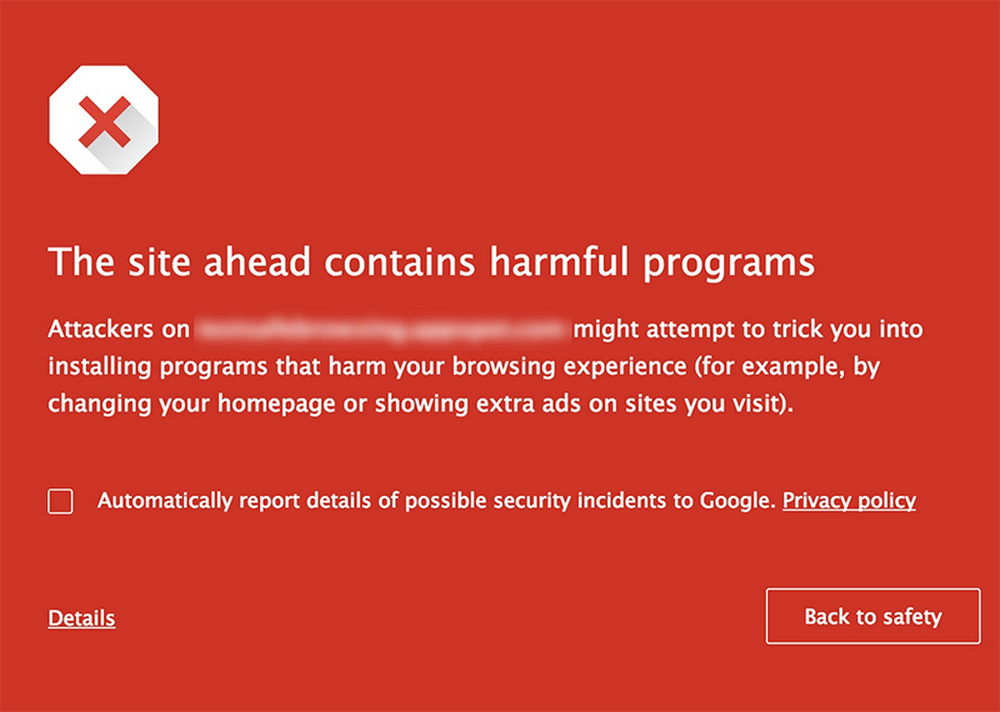 Google safe browsing warning on a site