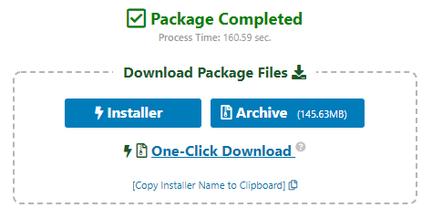 Download Package Files box with two options