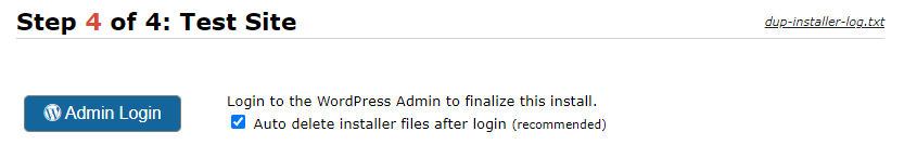 Step 4 of 4: Test Site