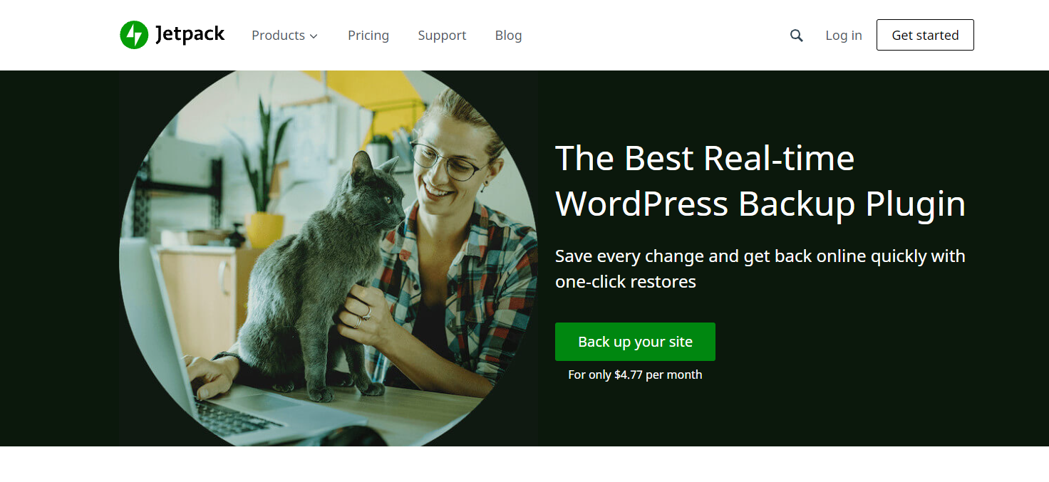 Jetpack Backup homepage