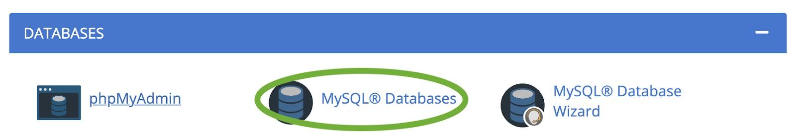 MySQL Databases option in cpanel