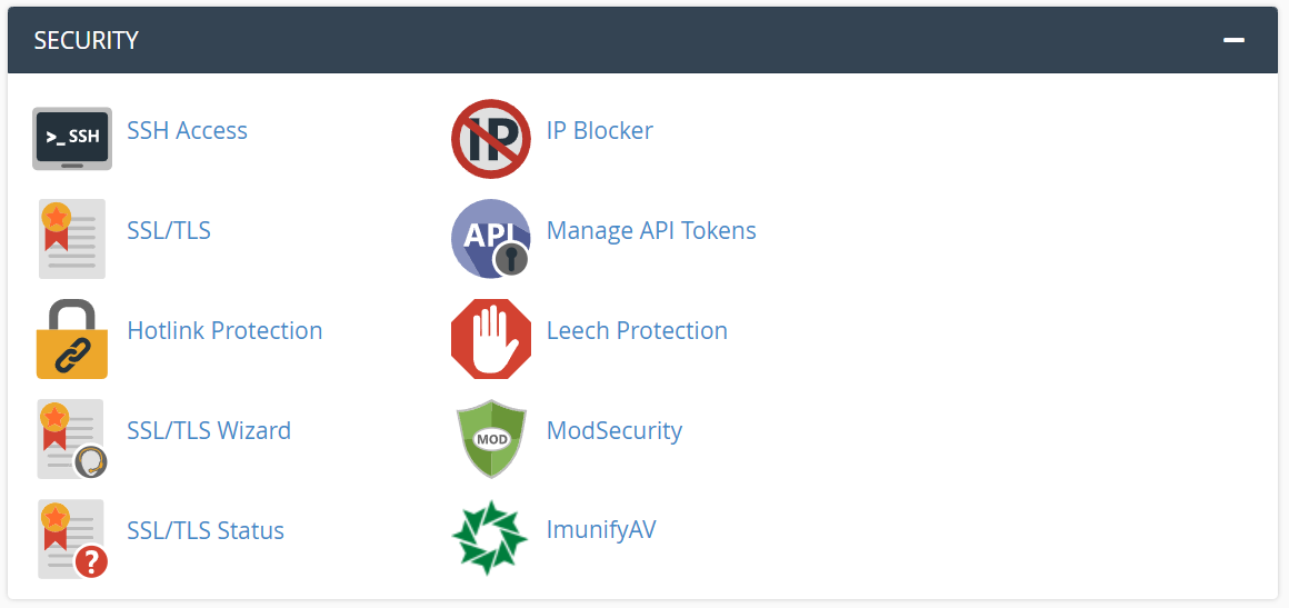 cpanel options for checking an SSL certificate
