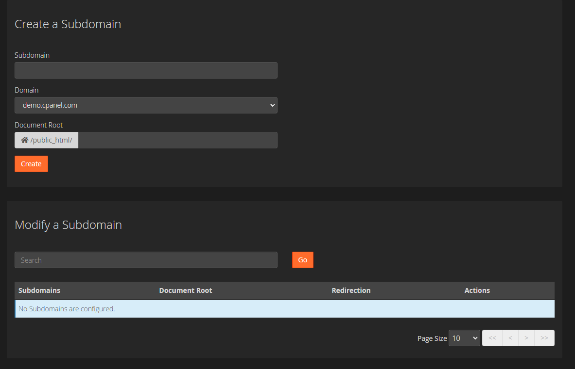 creating a subdomain in cpanel