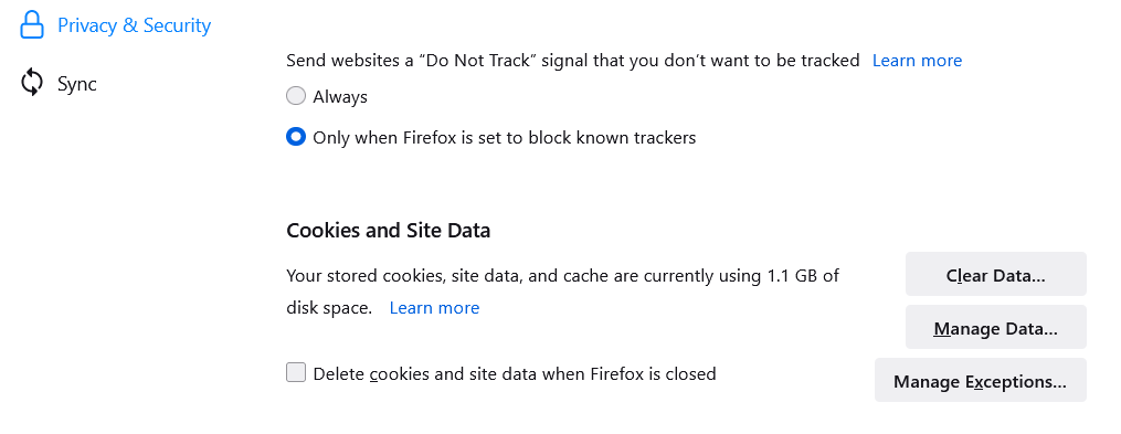 clearing your cache on Firefox