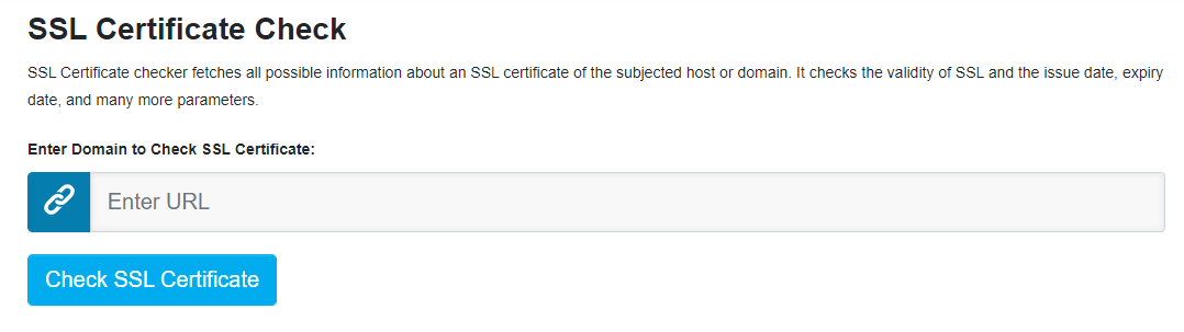 SSL certificate check with DNS Checker