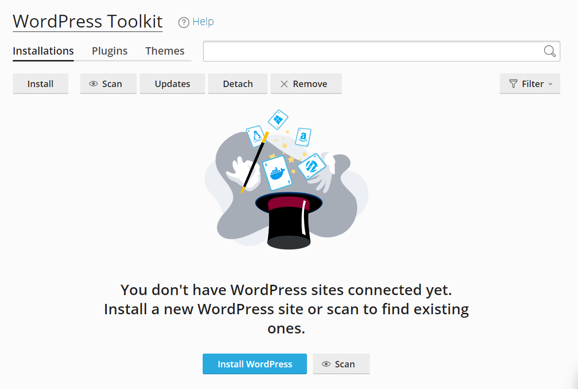 setting up a WordPress site with WordPress Toolkit