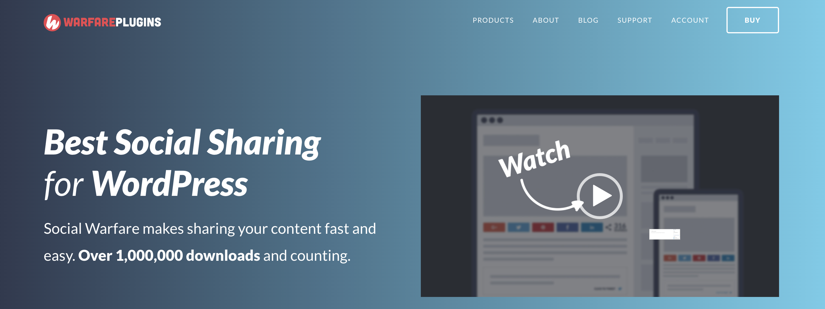 Social Warfare plugin homepage