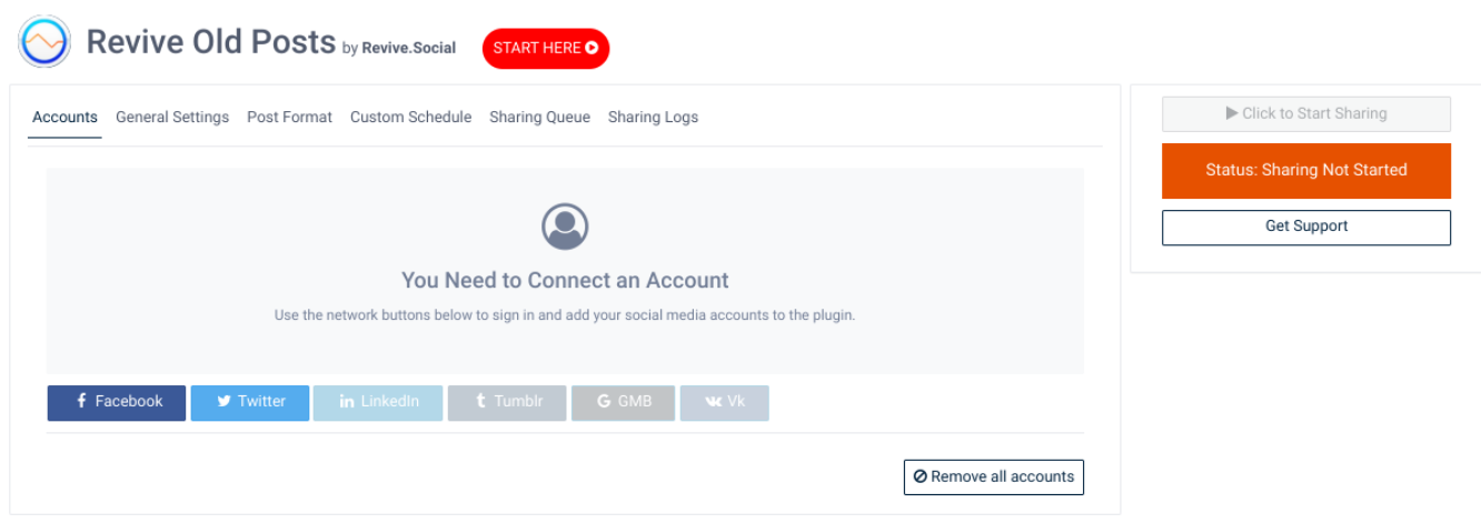 configuring social media accounts with Revive.Social