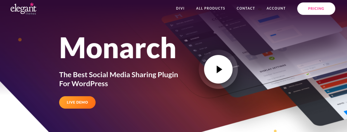 Monarch social media plugin homepage
