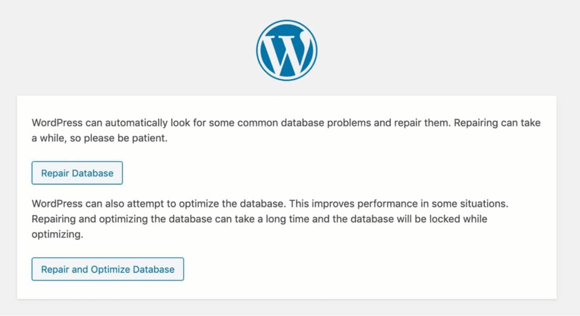 database repair wizard