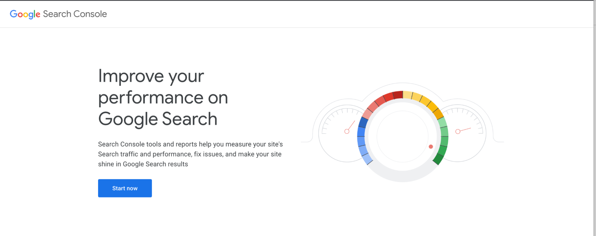 Google Search Console homepage