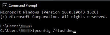 command prompt for clearing DNS