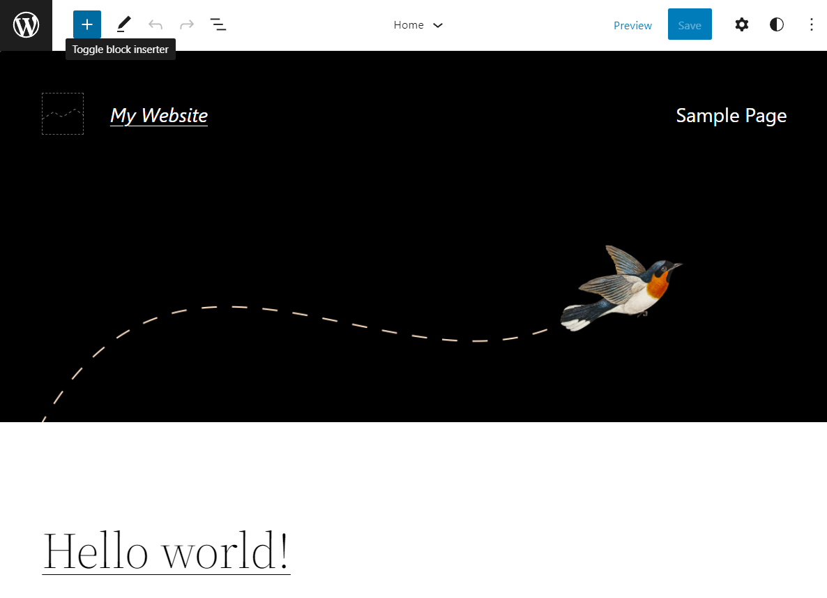 opening the full site editor in WordPress