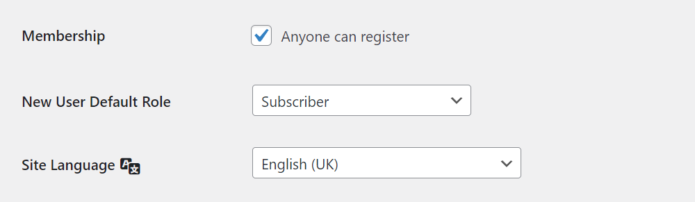 enabling user registration on WordPress
