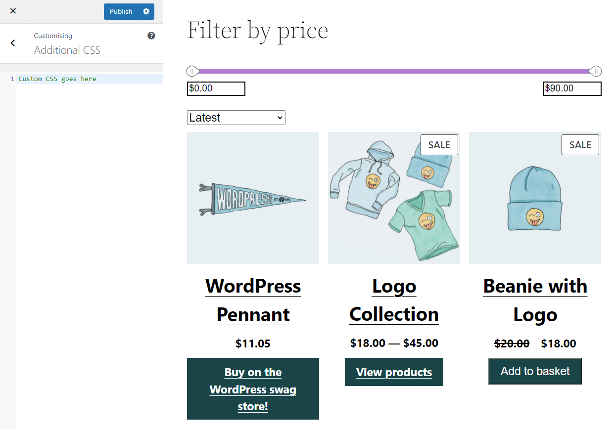 adding CSS to the Customizer