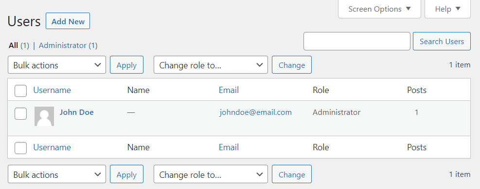 list of users on a WordPress site