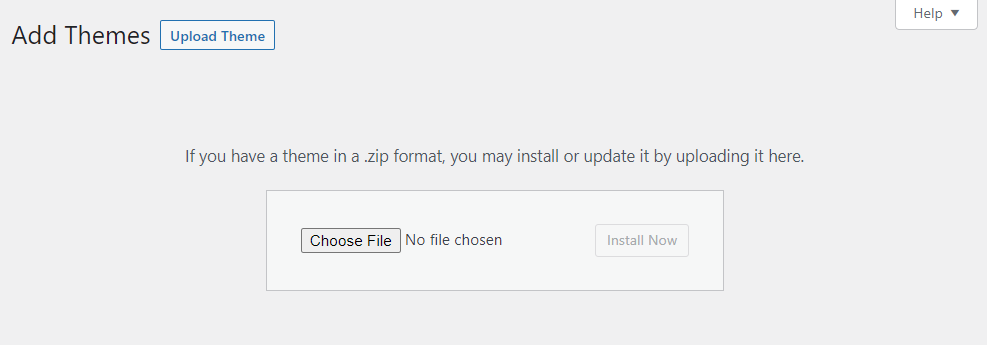 adding a theme ZIP file