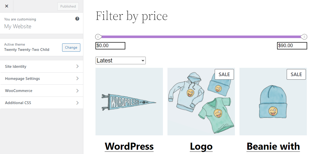 the WordPress Customizer