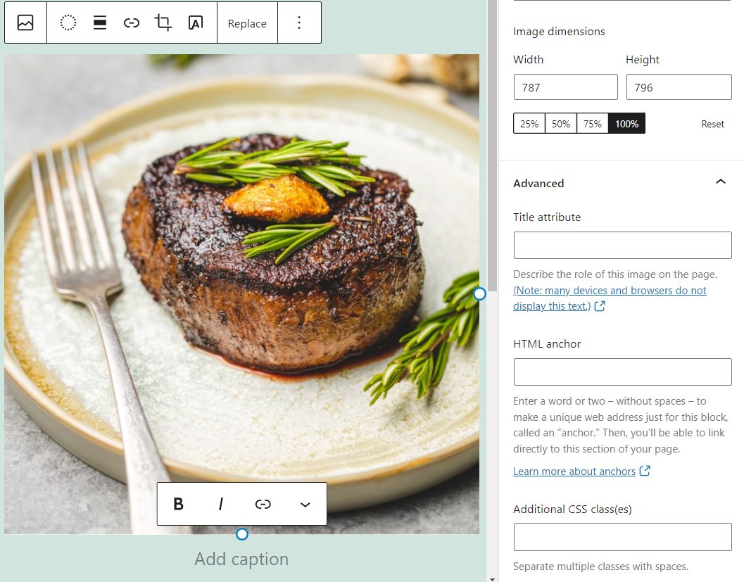 adding a class to an image block in the Editor