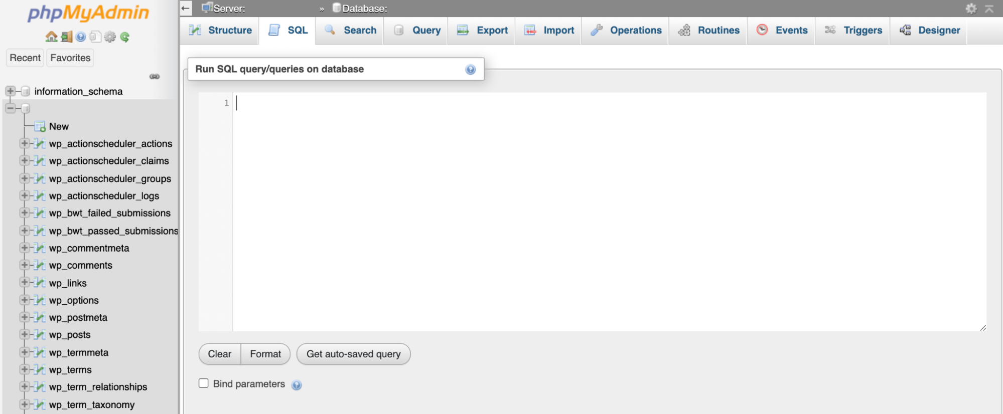 running an SQL query in phpMyAdmin
