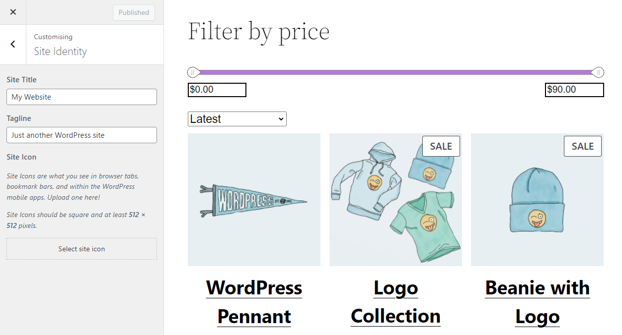 editing WordPress site identity