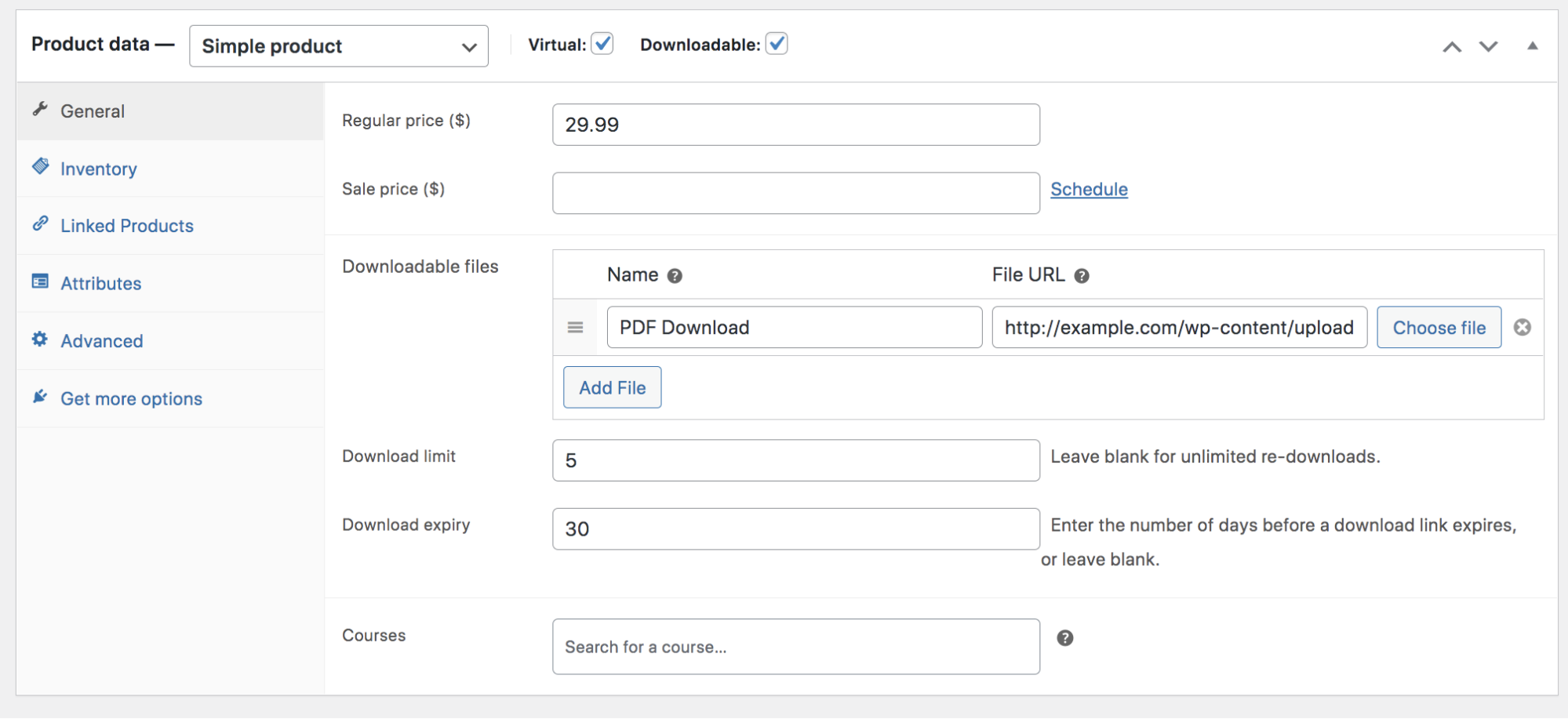 setting a download limit and expiry