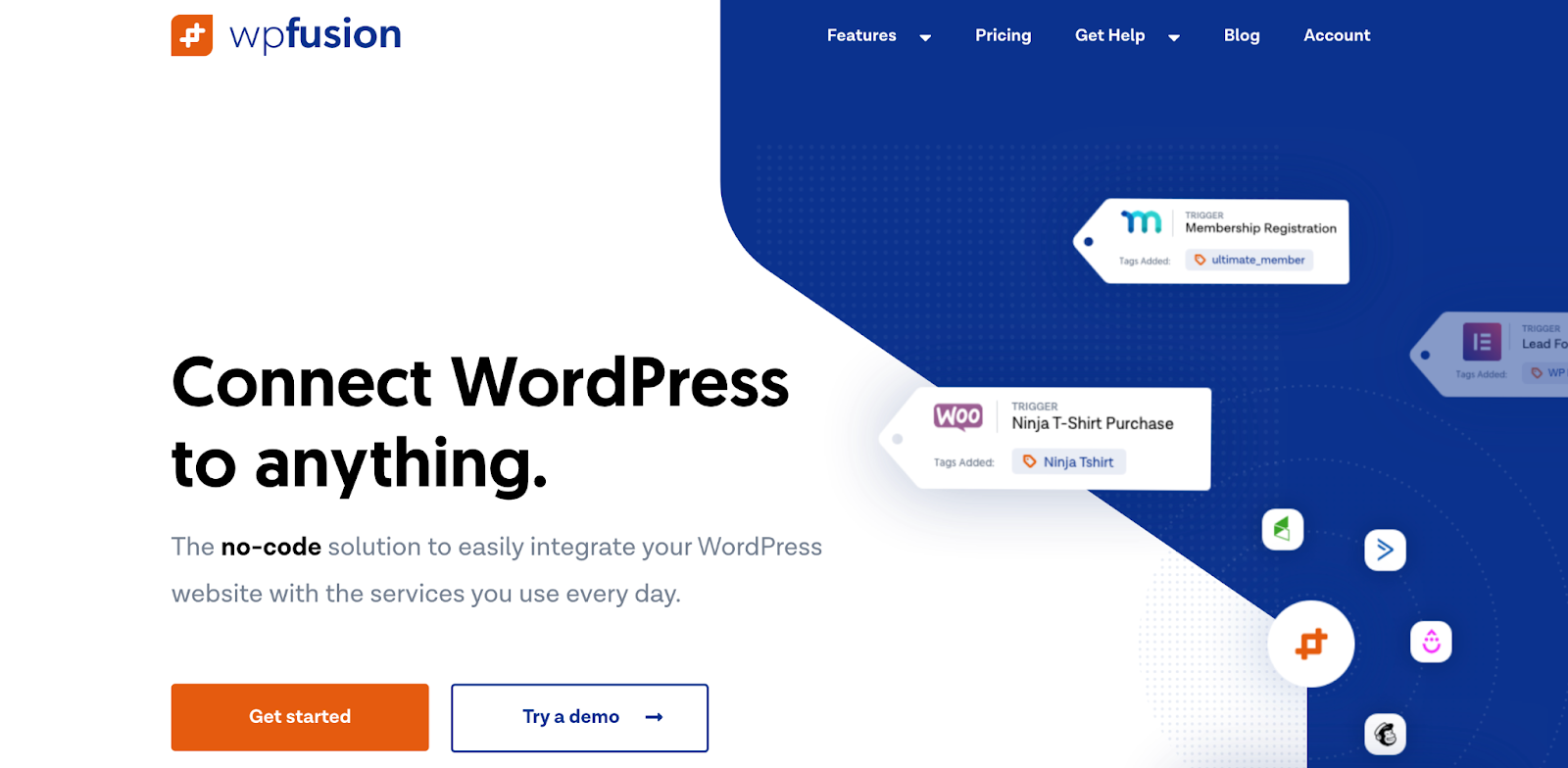 WP Fusion homepage design