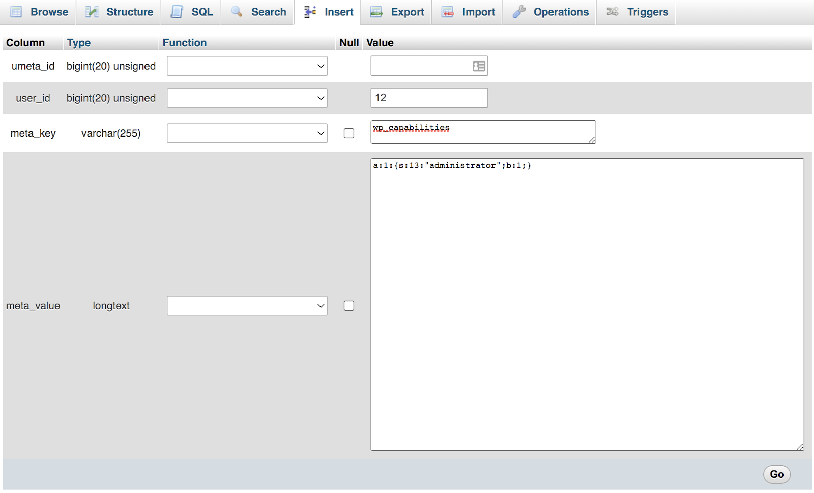 asignar permisos de administrador en phpmyadmin