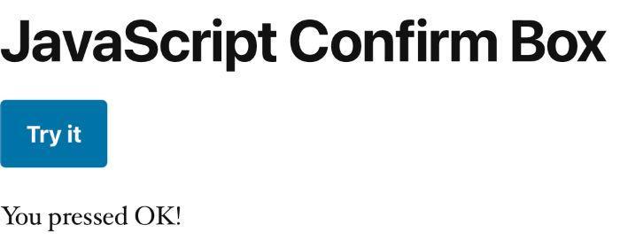 JavaScript confirm box in action