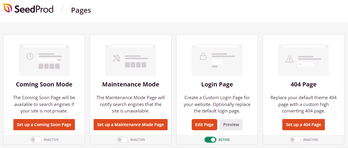 activating the new login page design
