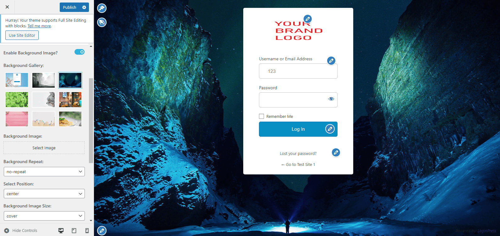 designing a login page with a photo background