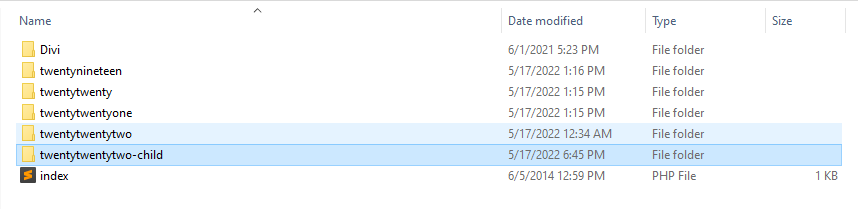 exporting your child theme