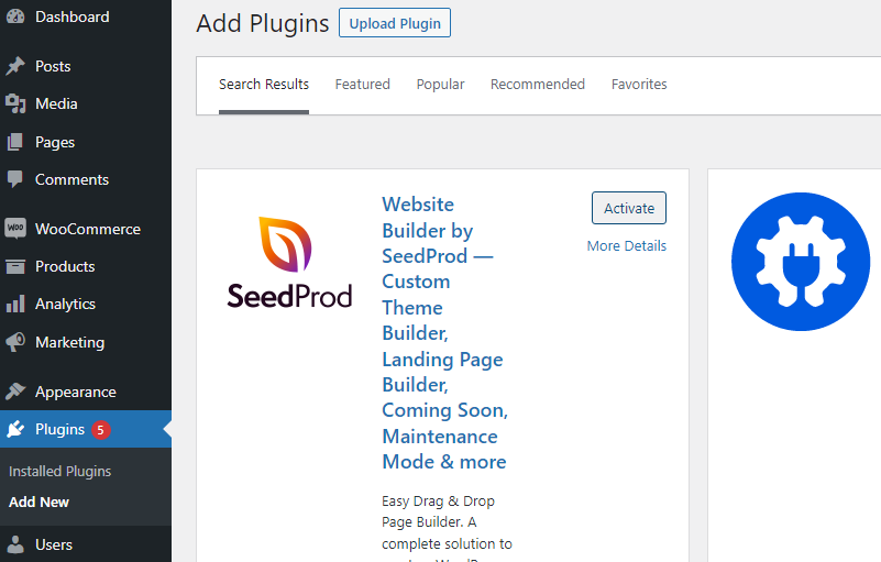 SeedProd plugin in the repository