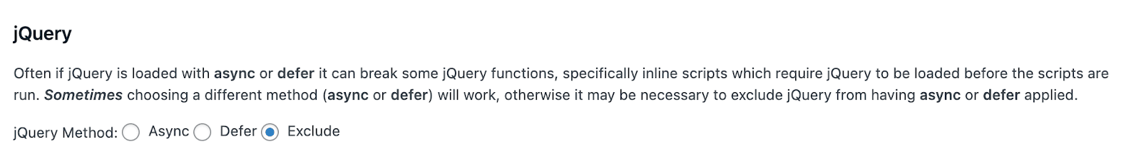 excluding jQuery