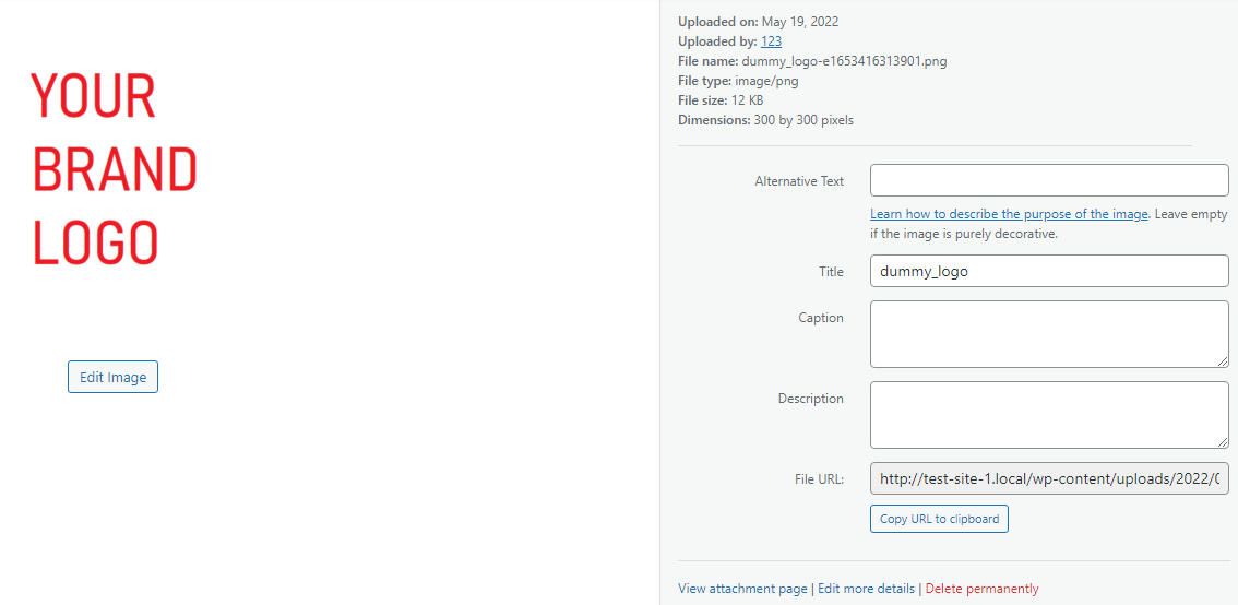 resizing an image in WordPress