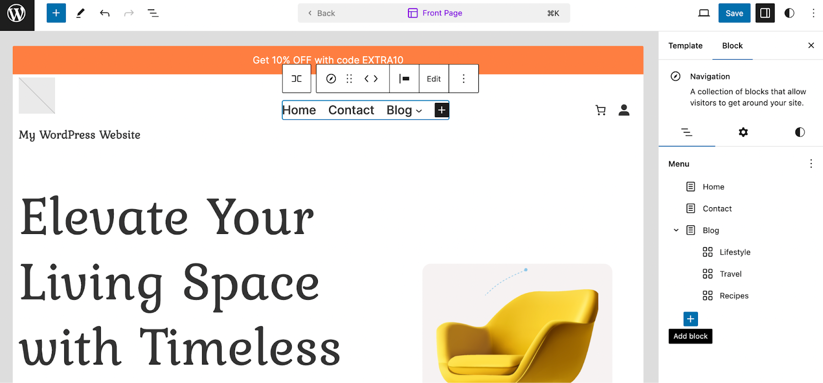 clicking the plus icon