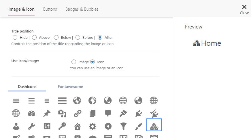 adding icons to menu items