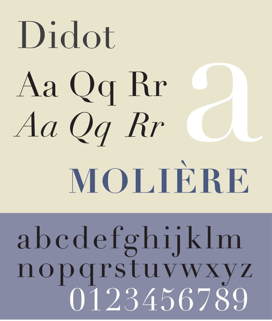 Didot font showing a variety of letters