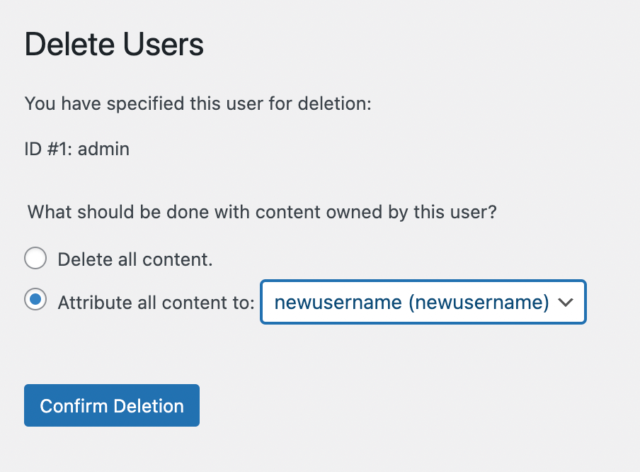 attributing content to a new user