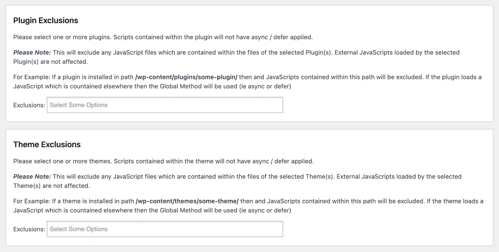 excluding plugins and themes