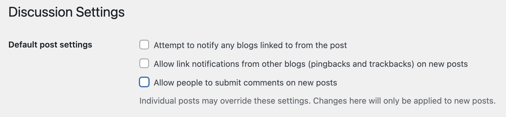disabling comments on new posts