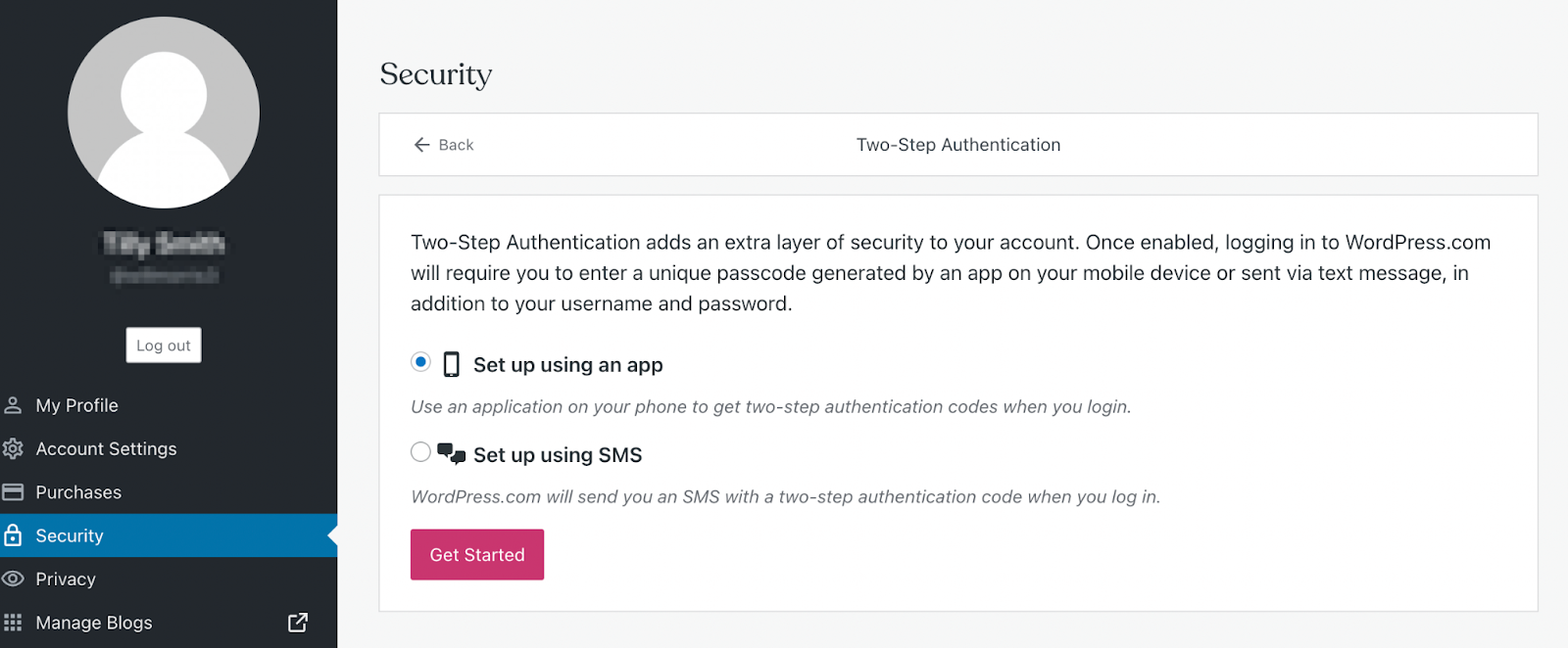 setting up two-factor authentication