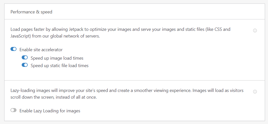 turning on Jetpack CDN