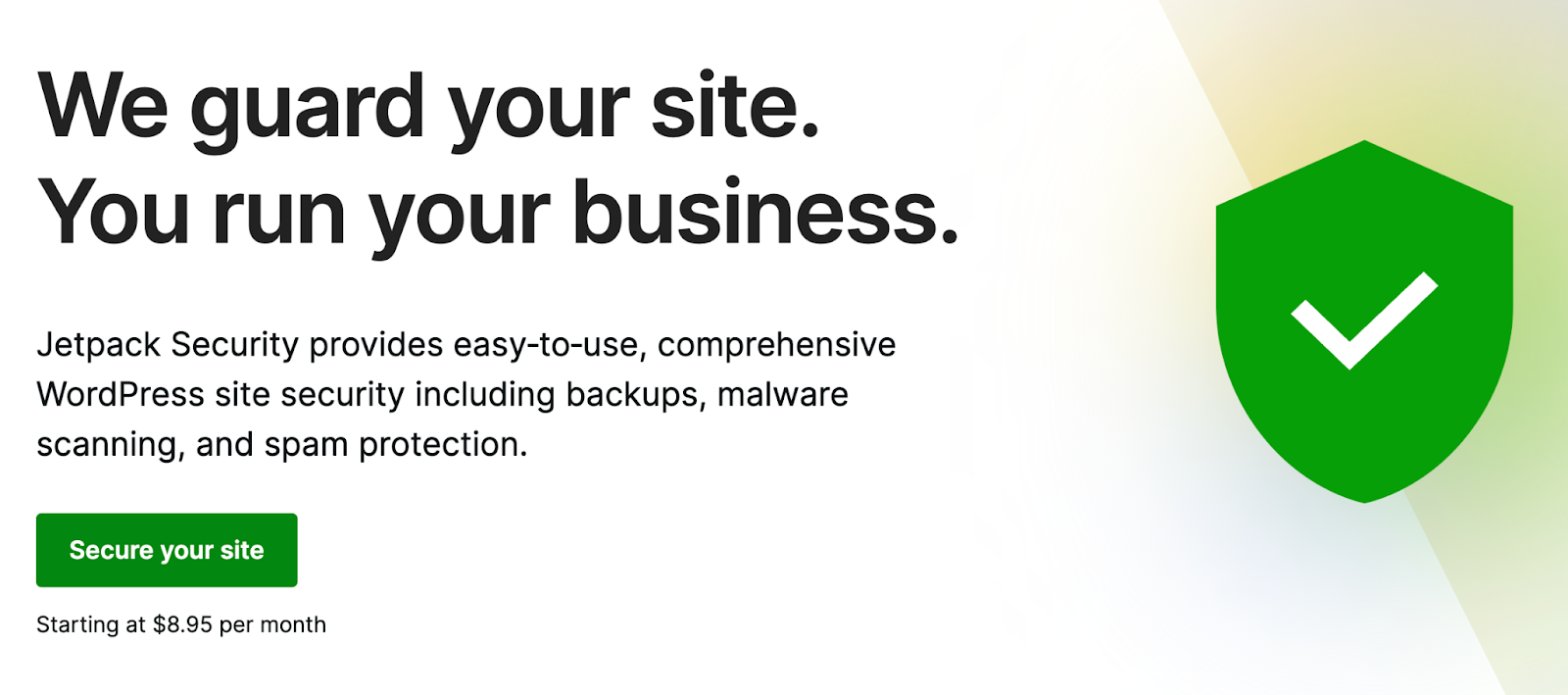 Jetpack homepage messaging